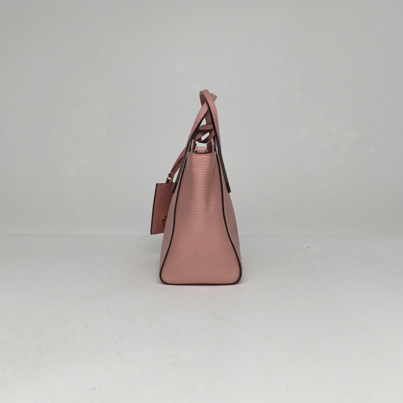 GUCCI 粉色牛皮金扣SwingLOGO牌手提包配可拆卸肩帶肩背包-3