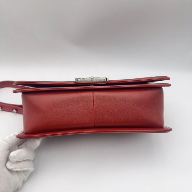 Chanel 香奈兒 Boy紅色牛皮 鏈條包 18開-7