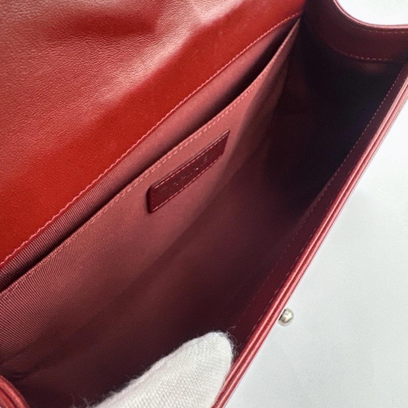 Chanel 香奈兒 Boy紅色牛皮 鏈條包 18開-8