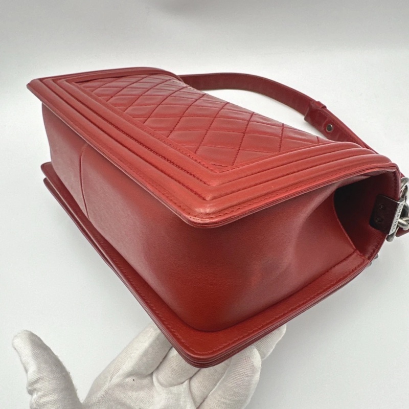 Chanel 香奈兒 Boy紅色牛皮 鏈條包 18開-12