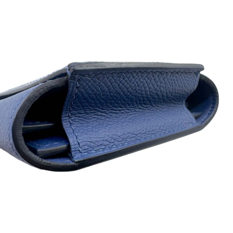 【1619】Hermes愛馬仕三合一藍色編織長款錢包-7