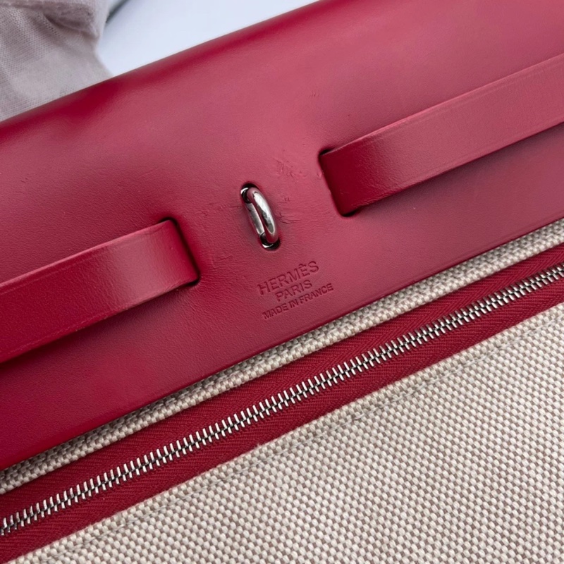 愛馬仕Herbag 31 拉鍊帆布銀扣 手提單肩包 D刻-8