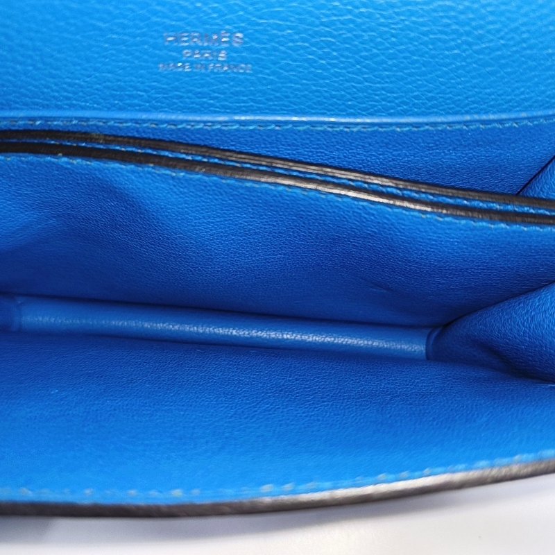 HERMÈS Roulis 迷你 希臘藍Swif牛皮豬鼻子單肩包斜背包 銀色五金 A刻 9.8新-6