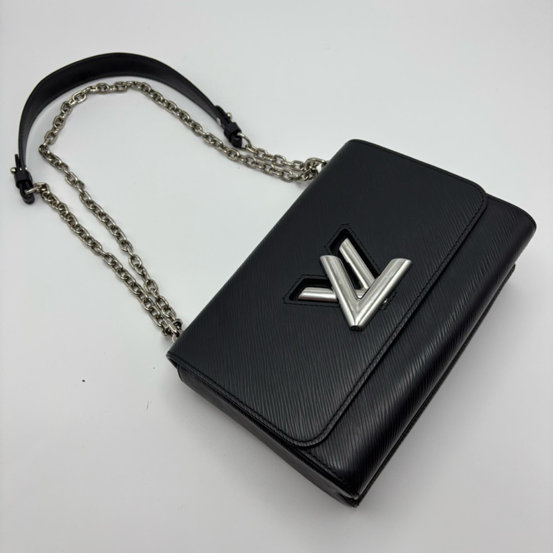 Louis Vuitton Twist 水波紋 肩背包 中號黑銀-2