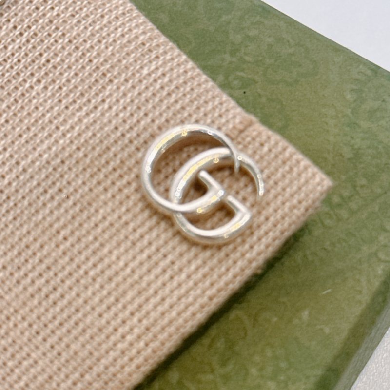 TW4511 Gucci 古馳 銀飾 耳環Double G Flower Earrings Silver 925-1