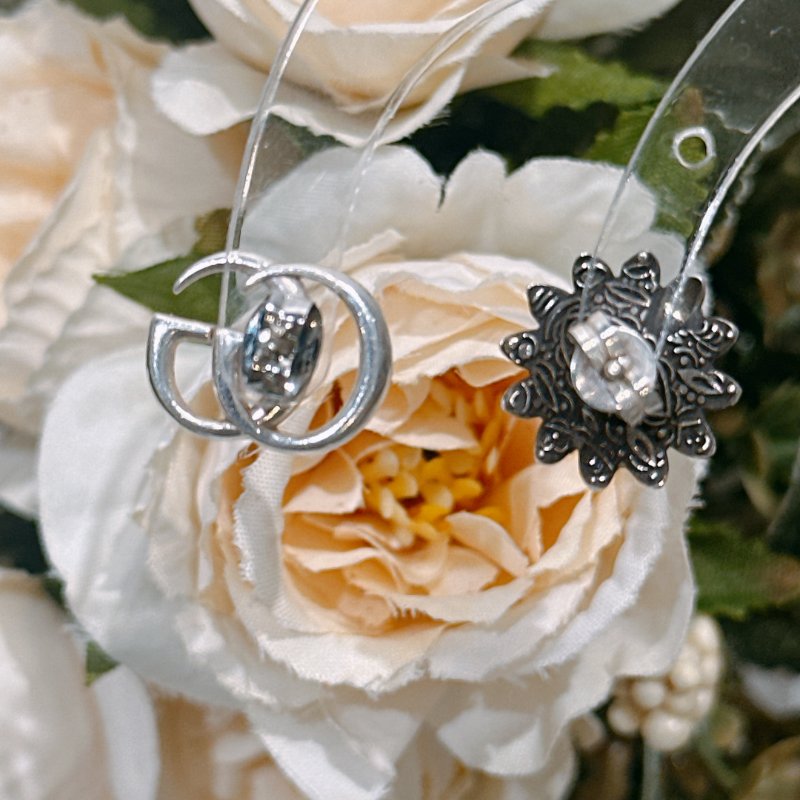 TW4511 Gucci 古馳 銀飾 耳環Double G Flower Earrings Silver 925-6