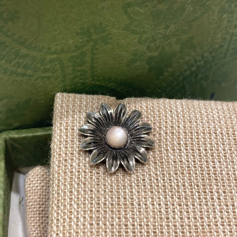 TW4511 Gucci 古馳 銀飾 耳環Double G Flower Earrings Silver 925-9