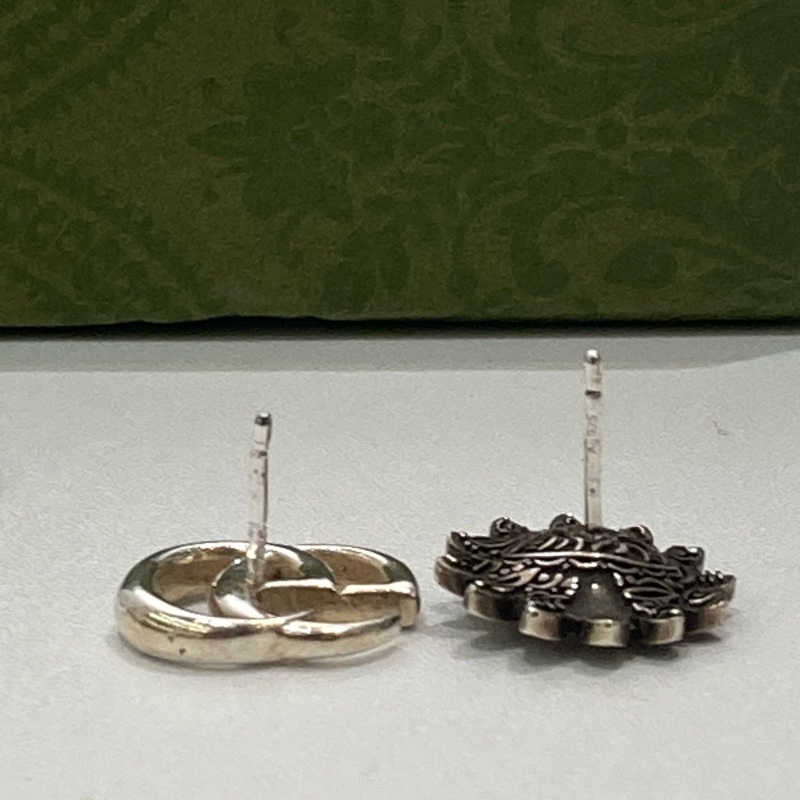 TW4511 Gucci 古馳 銀飾 耳環Double G Flower Earrings Silver 925-13