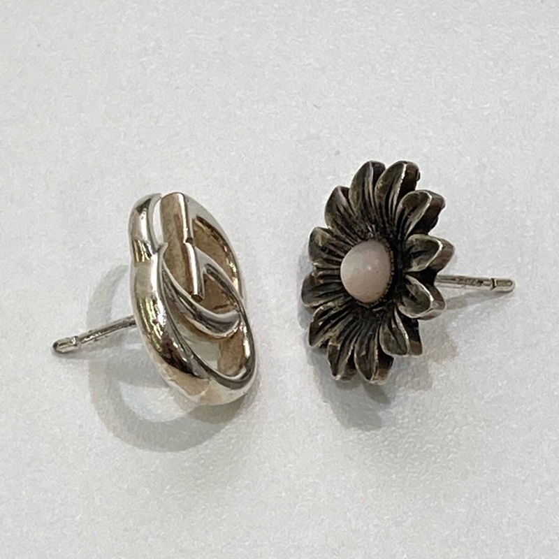 TW4511 Gucci 古馳 銀飾 耳環Double G Flower Earrings Silver 925-16