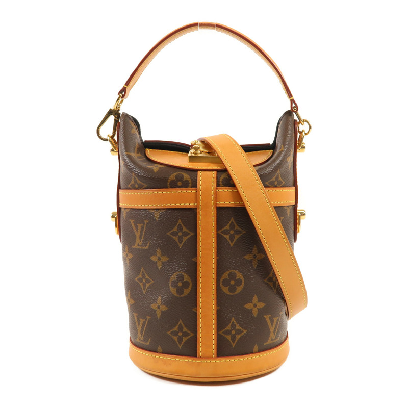 LOUIS VUITTON Monogram Duffle金扣手挽肩背兩用袋棕色-0