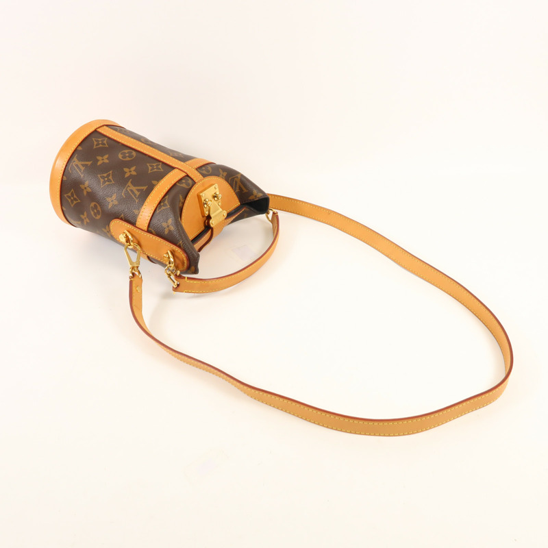LOUIS VUITTON Monogram Duffle金扣手挽肩背兩用袋棕色-7