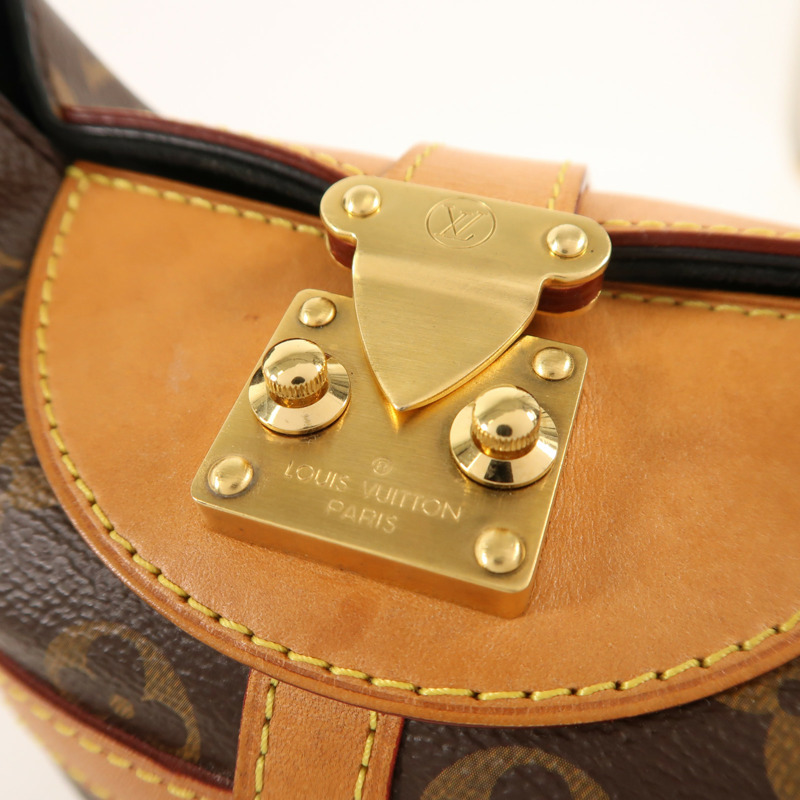 LOUIS VUITTON Monogram Duffle金扣手挽肩背兩用袋棕色-9