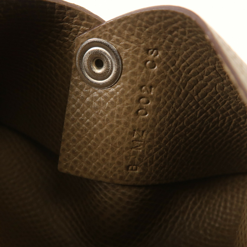 HERMES Epsom皮革Calvi銀扣卡片套Etoupe-6