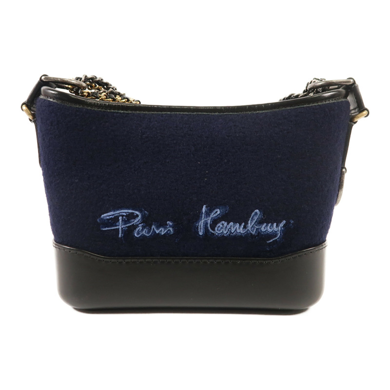 CHANEL 羊毛/皮革Gabrielle Small鏈帶肩背袋-1