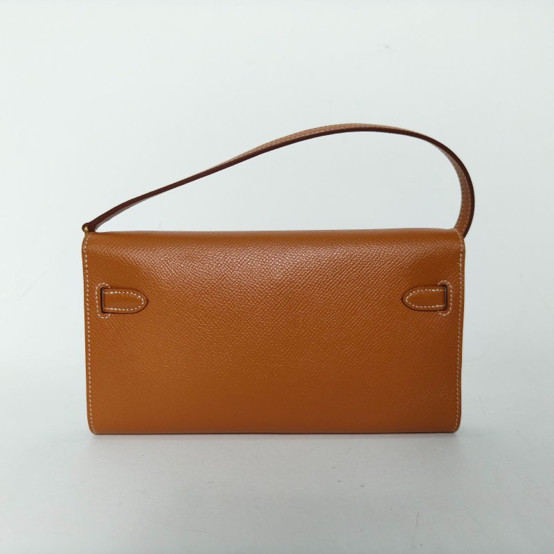 HERMES KellyLongToGo37金棕色Epsom皮Z刻金扣肩背包-2