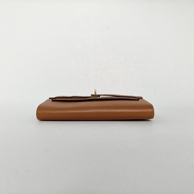 HERMES KellyLongToGo37金棕色Epsom皮Z刻金扣肩背包-4