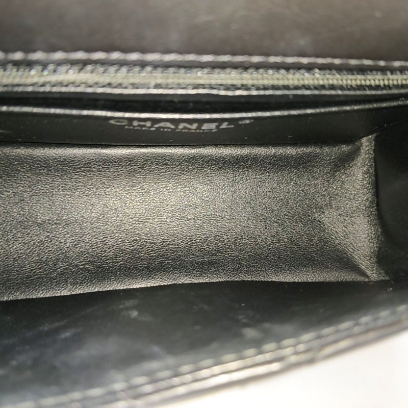 CHANEL 2.55 迷你 黑色牛皮菱格紋絎縫單肩包斜挎包 釕色五金 30開 9.9新-8