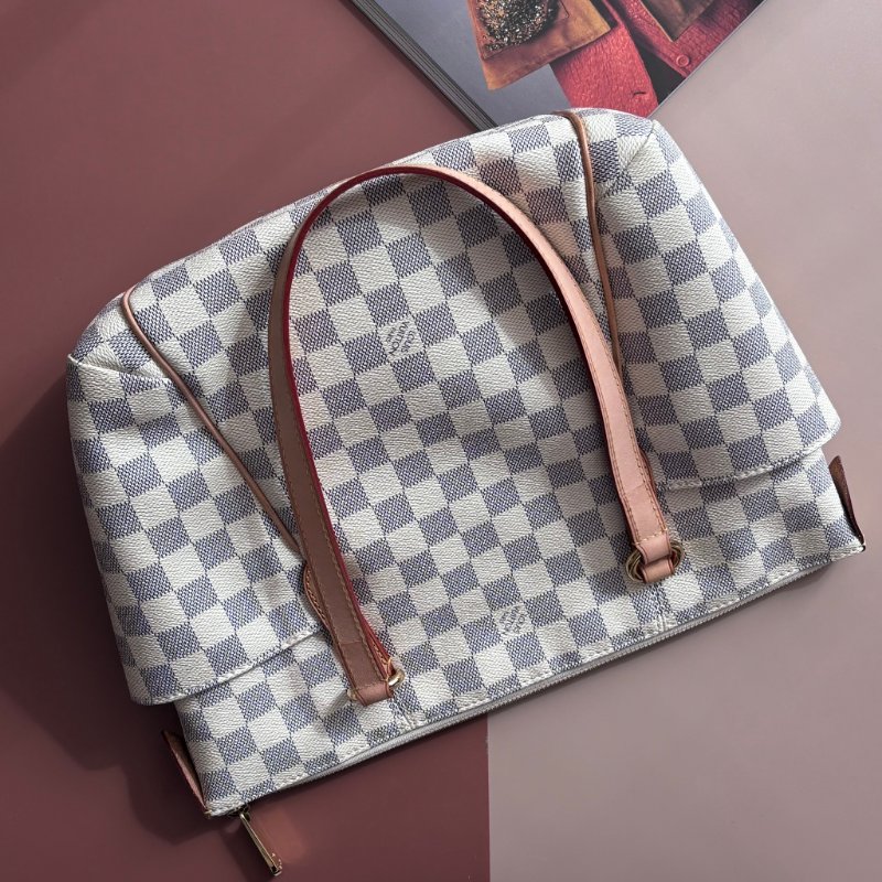 ::LOUIS VUITTON:: N41280 白色棋盤格 Damier Azur Totally PM 側背包-1