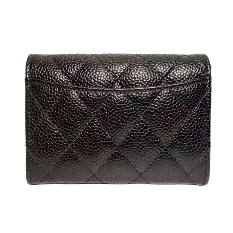 【1567】CHANEL 牛皮皮革Long Wallet金扣短款錢包-2