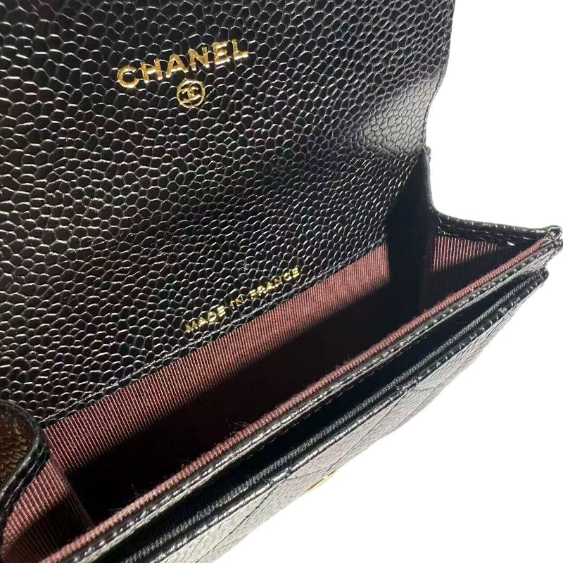 【1567】CHANEL 牛皮皮革Long Wallet金扣短款錢包-7