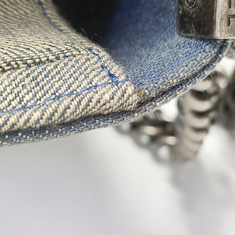 CHANEL BOY CHANEL WOC 灰色牛仔布絎縫V紋單肩包斜挎包 釕色五金 20開 可拆卸肩帶 9.8新-9