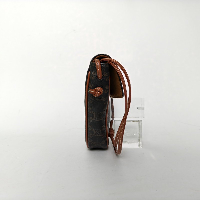 CELINE Triomphe凱旋門標誌印花字母logo三角包Mini老花PVC肩背包-1