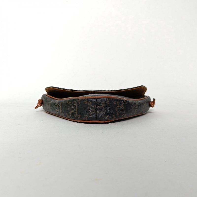 CELINE Triomphe凱旋門標誌印花字母logo三角包Mini老花PVC肩背包-4