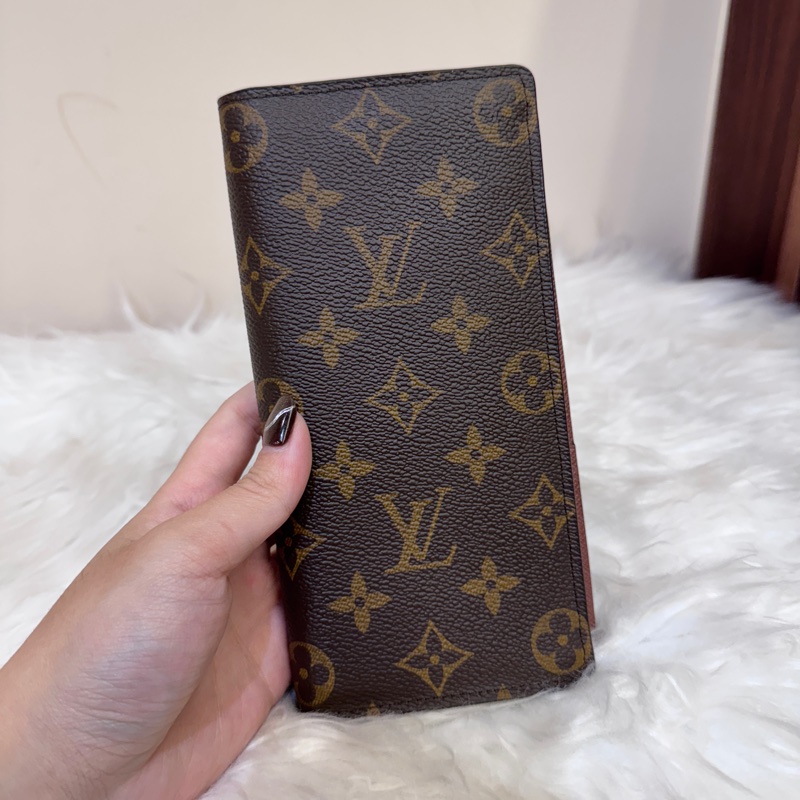 LV Brazza 老花對開長夾 晶片款 近全新-0