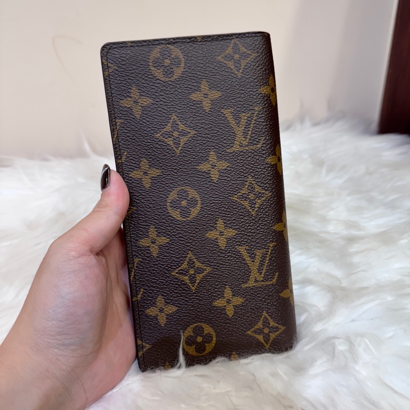 LV Brazza 老花對開長夾 晶片款 近全新-1