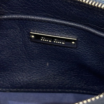 MiuMiu 牛仔布水晶鏈條斜背包-15