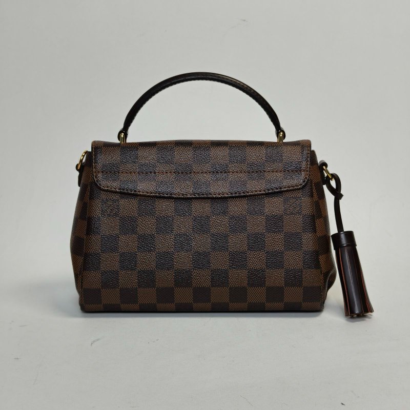 LOUIS VUITTON Croisette手柄郵差包棕色棋盤格PVC金扣2017肩背包-2