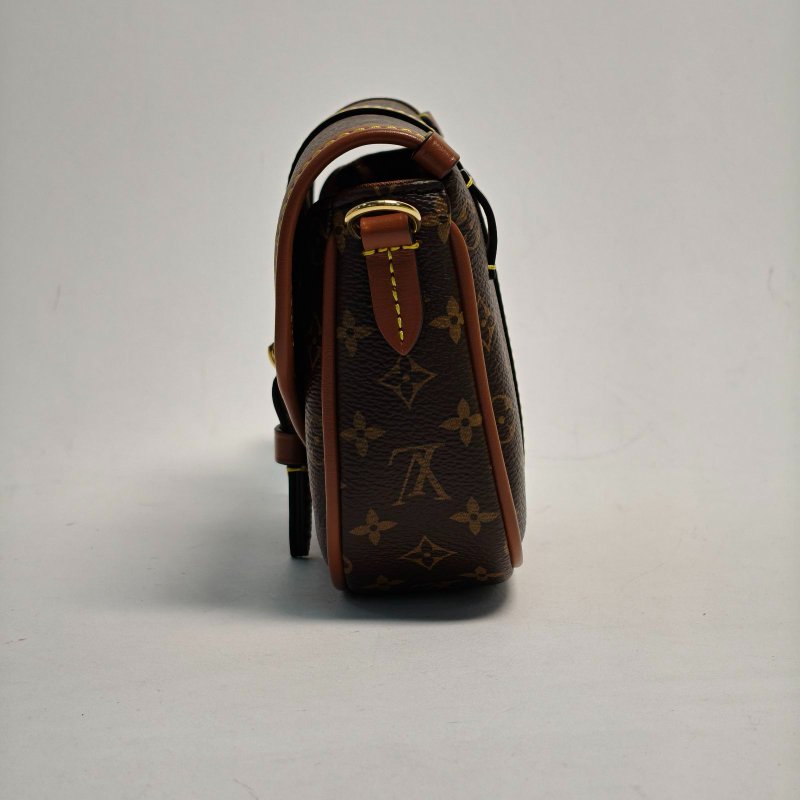 LOUIS VUITTON 老花PVC晶片Saumur雙子星Solo兩用鏈條包腰包16肩背包-3