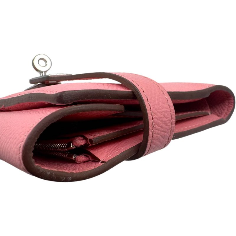 【1833】 HERMES KELLY DEPLIANT MEDIUM WALLET 唇膏粉-4