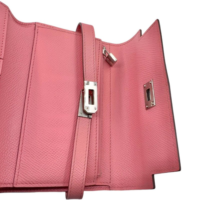 【1833】 HERMES KELLY DEPLIANT MEDIUM WALLET 唇膏粉-7