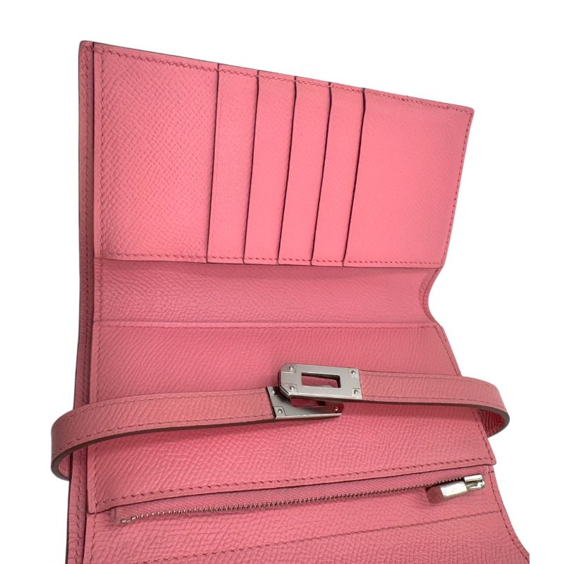 【1833】 HERMES KELLY DEPLIANT MEDIUM WALLET 唇膏粉-8