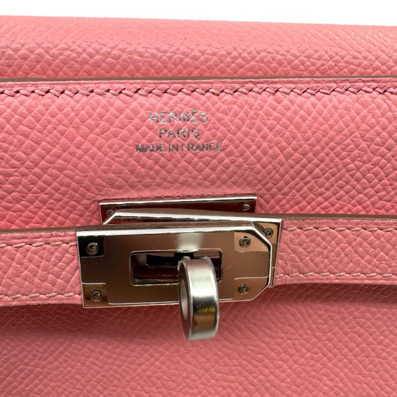 【1833】 HERMES KELLY DEPLIANT MEDIUM WALLET 唇膏粉-9
