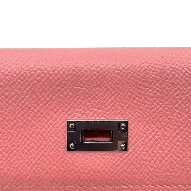 【1833】 HERMES KELLY DEPLIANT MEDIUM WALLET 唇膏粉-11