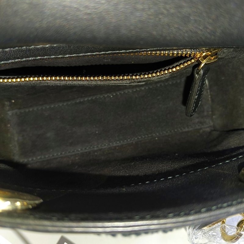 DIOR Lady 迷你 黑色牛皮刺繡編織戴妃包單肩包 金色五金 可拆卸肩帶 9.8新-7