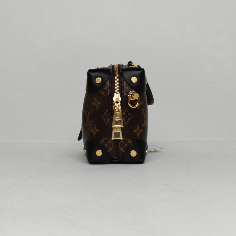 LOUIS VUITTON PETITEMALLESouple手柄軟盒子黑色PVC2020老花肩背包-1