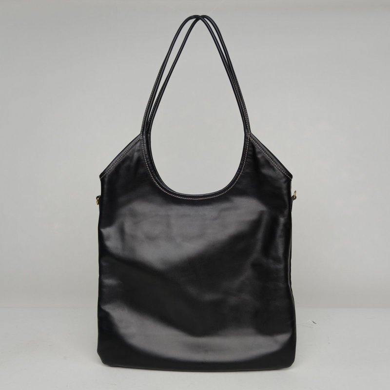 MIU MIU IVYTote托特包35黑色牛皮金扣肩背包-2