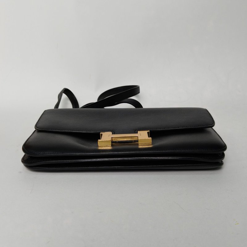 HERMES ConstanceElan2689黑色Swift皮框P金扣肩背包-4
