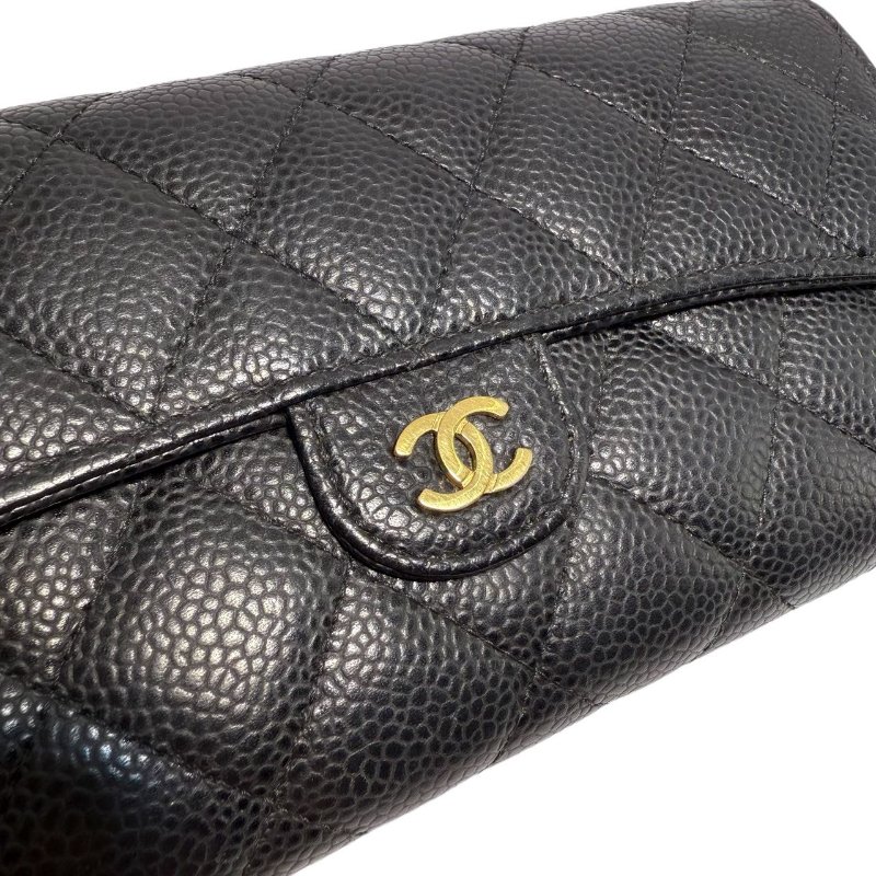 【1742】CHANEL 牛皮皮革Long Wallet金扣長錢包-5
