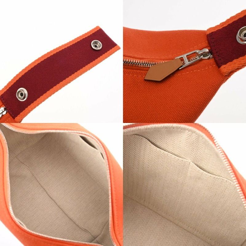 愛馬仕新娘 A 黑色 PM Feu/Rouge H 女士帆布手拿包-9