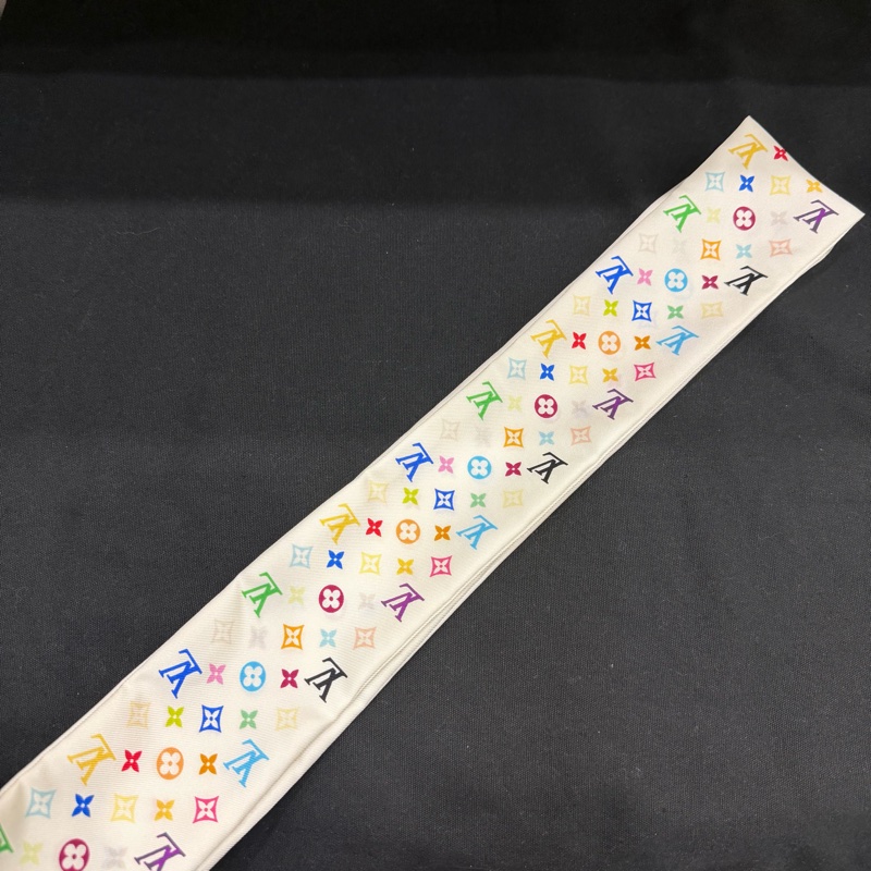 Louis Vuitton LV 村上 隆白彩 Twilly 絲巾-6