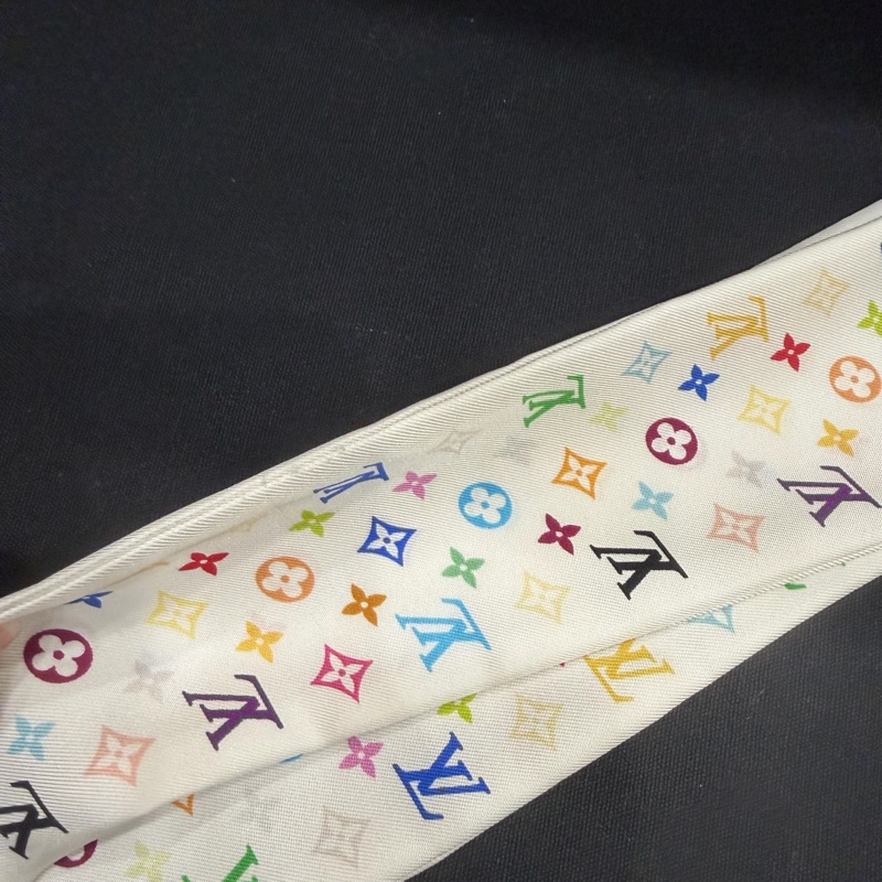Louis Vuitton LV 村上 隆白彩 Twilly 絲巾-12