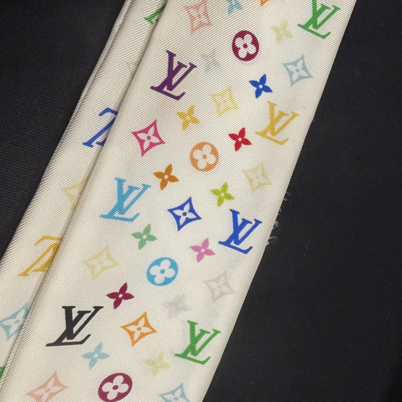 Louis Vuitton LV 村上 隆白彩 Twilly 絲巾-14