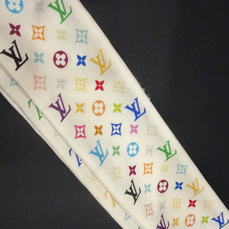 Louis Vuitton LV 村上 隆白彩 Twilly 絲巾-15