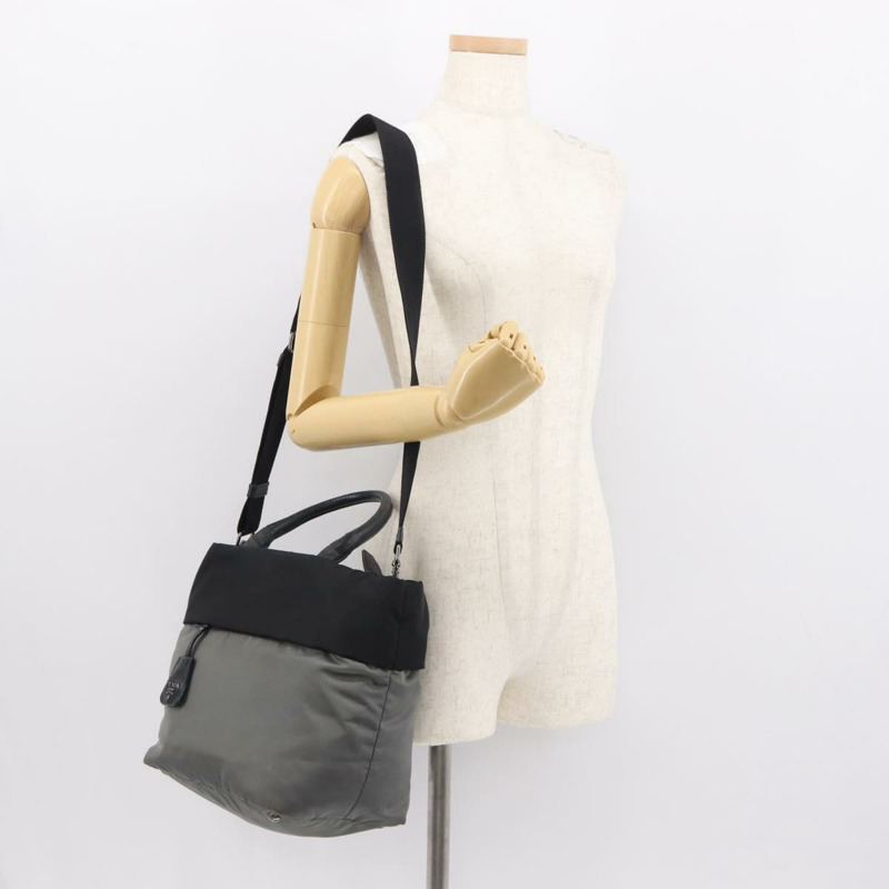 【日本直送】PRADA 尼龍雙肩手提包 黑色 灰色 正品 ep11418-26