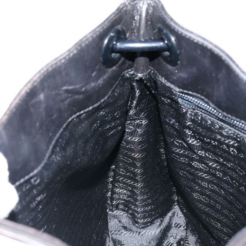 【日本直送】PRADA 黑色皮革鏈條單肩包 正品 146885-18