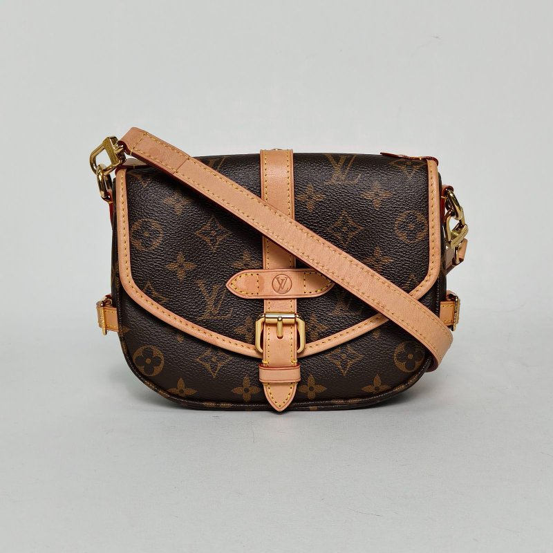 LOUIS VUITTON Saumur雙子星小號20老花PVC晶片肩背包-0